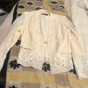Kobi Halprin white and cream blazer size M